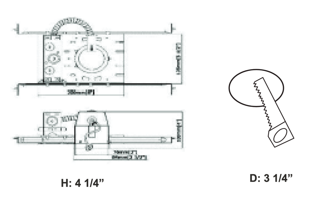 3" GU10 New Construction Housing Dimensions