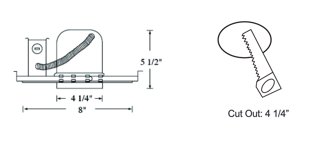 4" GU10 IC Rated New Construction Recessed Housing Dimensions