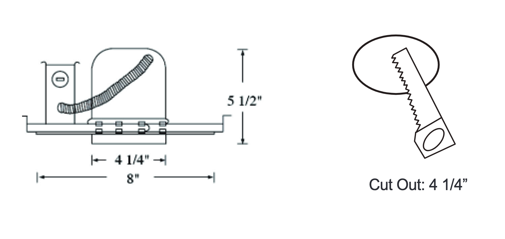 4" GU10 IC Rated New Construction Recessed Housing Dimensions