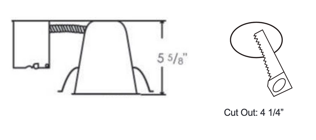 4" GU10 Remodel Recessed Housing Dimensions