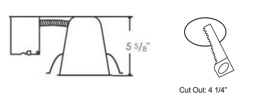 4" GU10 Remodel Recessed Housing Dimensions